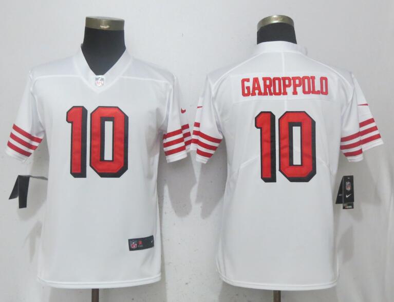 Women San Francisco 49ers #10 Garoppolo White Color Rush Nike Vapor Untouchable Limited Playe NFL Jerseys->san francisco 49ers->NFL Jersey